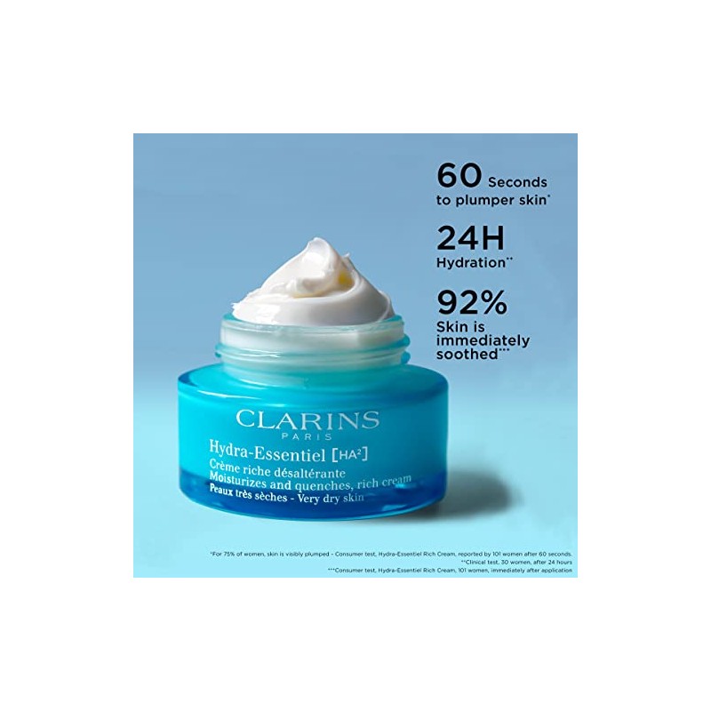 Hydra-Essentiel Rich Cream by Clarins for Women - 1.6 oz