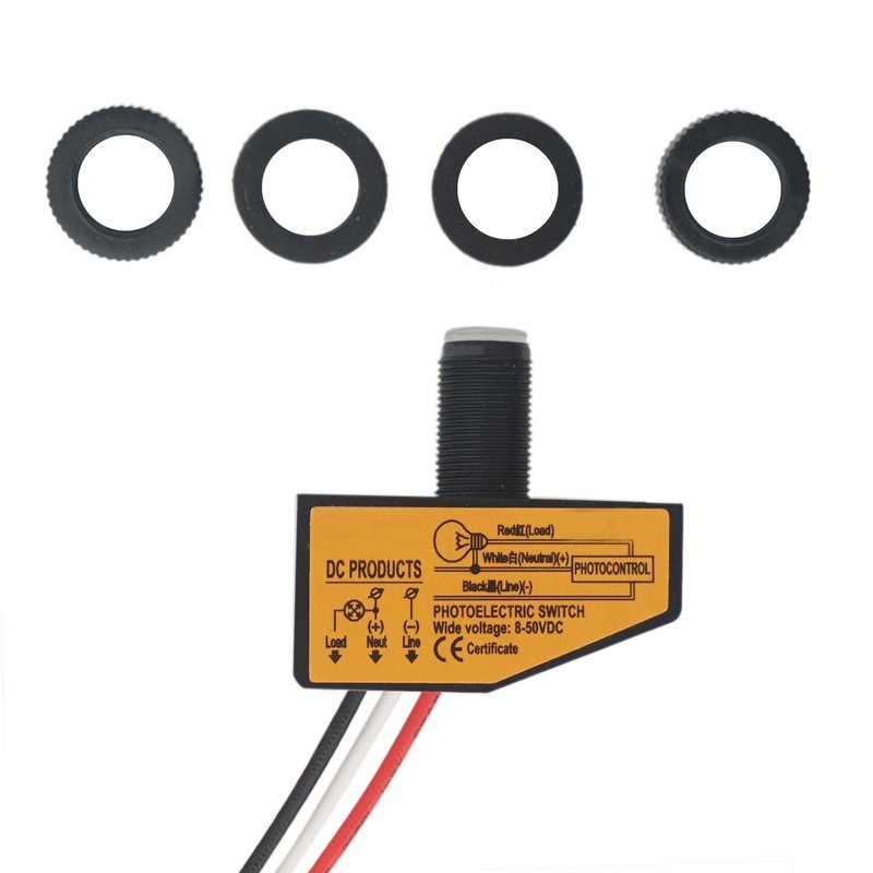 LoveDeal DC8-50V Photoelectric Switch, Dusk to Dawn Sensor, Mini Auto