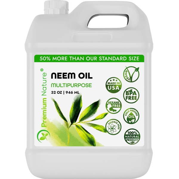 Neem Oil 946 ml Multipurpose Cold Pressed Unrefined 100% Natural