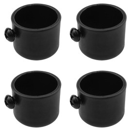 FINBe Metal Curtain Rod End Plug Cap Curtain Roman Rod Plug for 0.75 Inch Diameter of The Roman Curtain Rod Curtain Rod End Cap Black 4 PCS