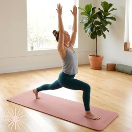 Hirola Tapete de Yoga Extra Grueso de 1/2 Pulgada con Correa de Nailon, Esterilla de Ejercicio Antideslizante de Alta Densidad para Pilates, Estiramie