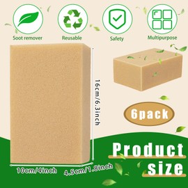 WGXX 6 Pack Reusable Eraser Sponge Dry Cleaning Sponge for Soot Pet Hair Dust Dirt Painted Walls Books Car Interior Home Cleaning (6.3'' x 3.9'' x 1.8'')