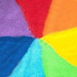 Baker Ross AX960 Rainbow Coloured Craft Sand - Pack of 7, Bag of Sand, Decorative Sand for Children, Art Supplies for Kids