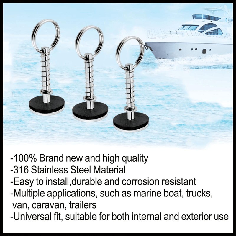 Marine Hatch Cover Pull Handle with Spring Hidden Pin Button