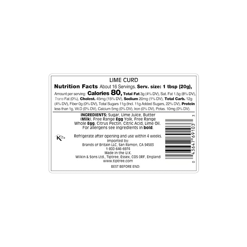 Tiptree Lime Curd, 11 Ounce (Pack of 6)