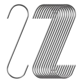Paquete de 12 cortinas de ducha extragrandes de 7 pulgadas, ganchos en S de acero inoxidable para colgar resistentes (7 pulgadas/12 unidades)
