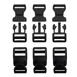 EesTeck 6 Set 20mm Extra Thick Heavy Duty Buckle Clips, Dual Adjustable Plastic Quick Side Release Plastic Buckles for Luggage Straps Pet Collar Backpack Repairing