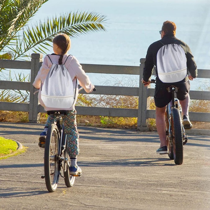 Drawstring Backpack Bag, Waterproof Draw String Back Sack with Zip