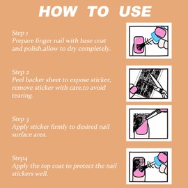 Korsralph Floral Nail Stickers for Nail Art - Flower Nail Art Stickers Self-Adhesive | Nail Art Supplies | Manicure Stickers for Nails Art Decoration | Easy to Apply & Remove (Red)