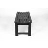 All-Weather Black Adirondack Bench with Backless HDPE Seat Wood Texture