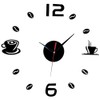 Aliciashouse Große Wanduhr DIY Wand Aufkleber Uhr Kaffee Tee Tasse