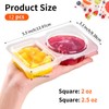 Reusable Snack Containers, 12PCS Double Compartment Snack Pot with Lids,
