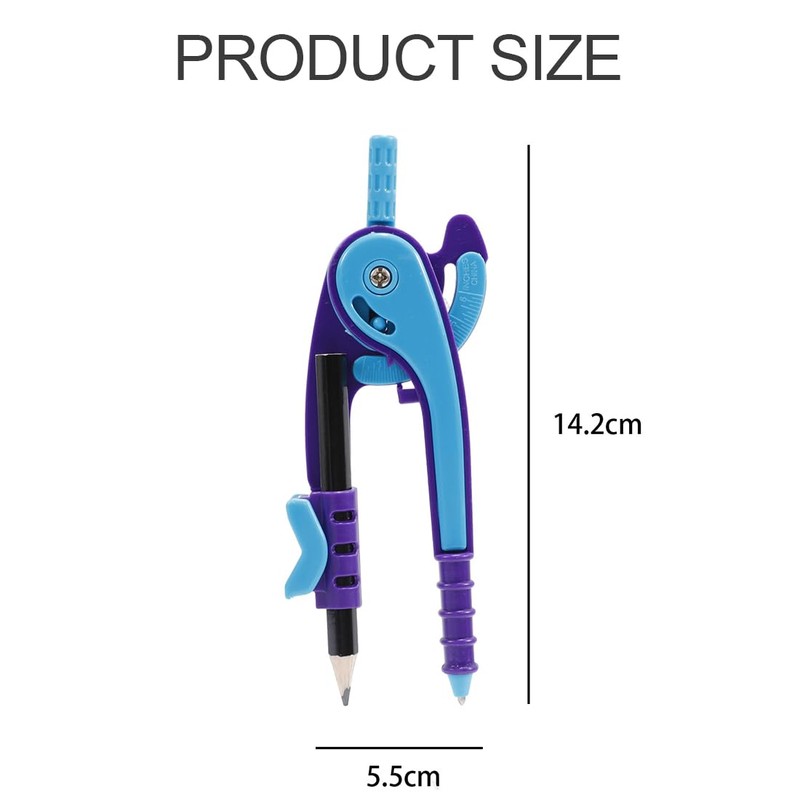 SURALIN 3 x Ergonomic Learning Compass with Safety Tip for