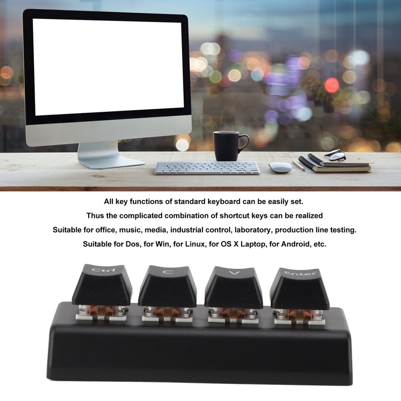 Programmable Keypad 4 Keys Support NKRO Red Switch Ctrl C