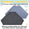 Fanfanwin 42.5 Inch Corner Dog Crate Mat Pad Washable Dog