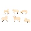 6Pcs Miniature Sheep Figurine Durable Resin Hand Painted UV Protection