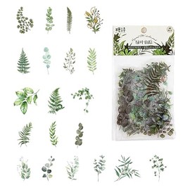 40 Sheets, Plant Stickers, Natural Sticker Sheets, Pet Green Plant Stickers, Plant Leaves Stickers, Vintage Stickers, for Scrapbooking DIY Photo Album Sticker Book Sticker Album