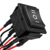 QTEATAK DPDT 6 Pins 3 Position ON/Off/ON Pre-Wired Black Rocker
