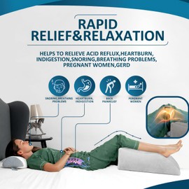 Portable Wedge Pillow Inflatable Leg Pillow-45 Degree Wedge Leg Bolster Pillow Use in Bed, Travel, Camping ,Inflatable Wedge Pillows for Sleeping Reduce Swelling Support for Circulation (Grey)