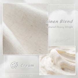 UHITECH Cream Curtains 90 Inches Long for Bedroom Curtains Window Linen 100% Blackout Curtains Thermal Curtains Black Out Curtains for Bedroom 2 Panels Set(Cream, 52W x 90L)