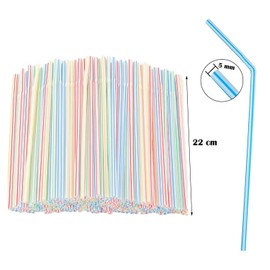 100 PCS Straws, 20cm Long, Multiple Colors Straws,Stripes Multiple Colors Straws,Suitable for Various Drinks, Juice, Milk, Tea,Daily use(Multi-coloured)