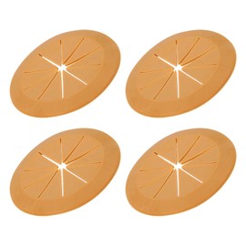 PATIKIL Desk Grommet 2-3/8", 4 Pcs Round Cable Grommet Cord Hole Cover with Adhesive Tape Flexible Table Wire Organizer for Office Home Table Countertop, Light Brown