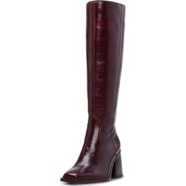 Vince Camuto Women's Biancaa Sangeti Stacked Heel Knee High Boot, Dark Mahogany Extra Wide Calf, 8.5
