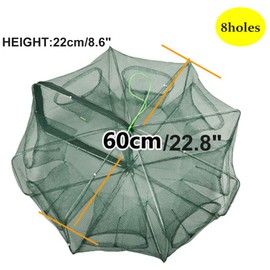 Folding Fish Trap, ZffXH 2pcs Fishing Bait Trap Foldable spider Crab Crayfish Fish Minnow Crawdad Shrimp Net Cast Portable Umbrella Fish Trap