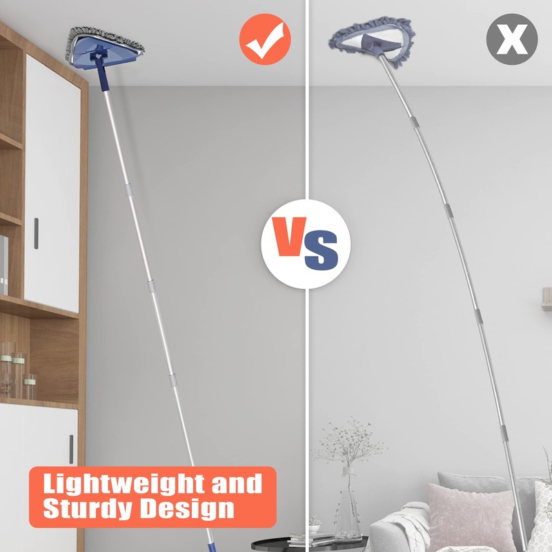 JEHONN Wall Cleaner Mop with Long Handle 82 Inches, 3-in-1