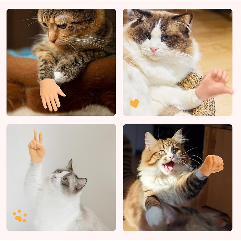fnqiank 10 PCS Mini Hands for Cats，Small Hands Tiny Folded