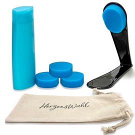 HERZENSWAHL 2.0 Folding Back Cream Aid Includes 4 Interchangeable Sponges + Cotton Bag for Storage | Extra Light for Easy Transport | Back Cream