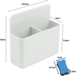 Large Magnetic Pen Holder for Whiteboard and Office Desk - Pencil/Marker Holder and Dry Erase Marker Organizer with Strong Magnet, include Eraser