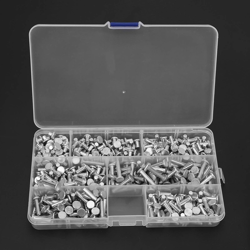 M4 Flat Head Solid Rivets Kit 350pcs Aluminum Rivets Set