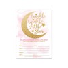 25 Twinkle Twinkle Girl Baby Shower Invitations, Sprinkle Invite For Girl, Coed Little Stars Gender Reveal Theme, Cute Moon Clouds DIY Fill or Write In Blank Printable Card, Pink Gold Party Supplies