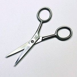 Germany, Solingen Axion (Axion) Stainless Steel Mustache and Chin Shave Shears Straight Blade Luxury Satin Finish # slg009252fba