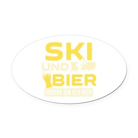 CafePress Skier Ski Team Skiing Beer Lover D Euro Oval Car Bumper Magnet