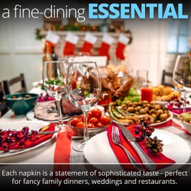 Aunti Em's Kitchen Truly Wrinkle Free Dinner Napkins, Restaurant Quality, Oversized 20 x 20 Inches | Set of 12 (Tuxedo Black)