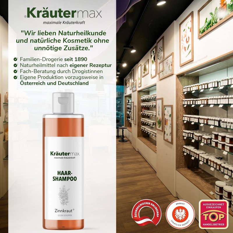 Kräutermax Pewter Herb Horsetail Shampoo Anti Dandruff Hair Shampoo 250