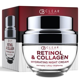 Crema Hidratante Facial de Noche con Retinol y Colágeno, Probada por Dermatólogos, Humecta, Reduce Arrugas y Líneas Finas, Crema Hidratante, Cuidado d