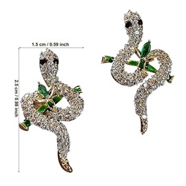 Snake Earrings, Retro Snake Hanging Earrings, Golden Retro Snake Shaped Earrings, Diamond Snake Earrings, Suitable for Girls and Women Earrings, Alloy Steel, No