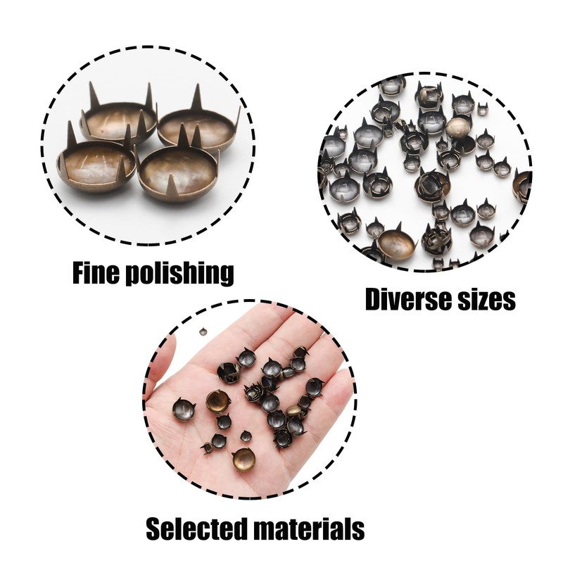 Pine & Linen 200Pcs Bronze Durable Round Dome Studs, Claw