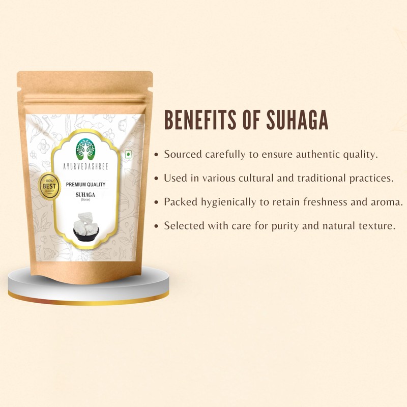 AYURVEDASHREE Suhaga (Crystals) 200gm | Borax | Sodium Borate |