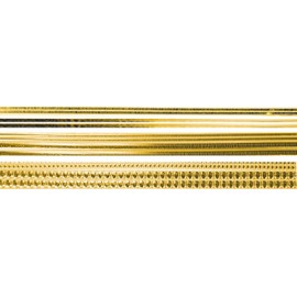 Decorative Wax Strips Assortment, 22 cm, Pack of 12 Gold Shiny Gold Shiny