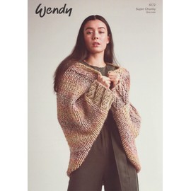 Wendy Super Chunky Knitting Pattern for Ladies Cocoon Wrap Cardigan (6172)