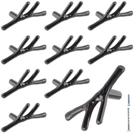 Bivethoi 10 Pack Vintage Black Tree Branch Cabinet Knobs, Zinc Alloy Single Hole Drawer Pulls for Kitchen and Farmhouse Cupboard Handles