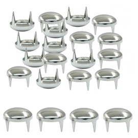 LVADUHF 200Pcs 10mm Round Dome Rivets Spike Studs Spots Metal Claw Beads Nailhead Punk Studs for DIY Leather Craft Clothes Belt Bag Shoes Bracelet, Silver