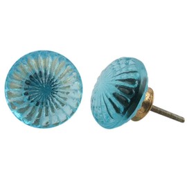 IndianShelf 8 Pack Glass Clear Flower Luxury Drawer Knobs for Kitchen Cabinet Hardware Door Pulls Decorative Dresser Upgrade Décor