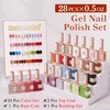 Double Rhythm 28Pcs 0.5Oz Gel Nail Polish Set Same Color