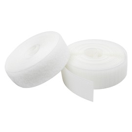 KLEBASTO Velcro Tape for Sewing, Set Hook Tape and Velcro Tape for Sewing, High Locking Force (White, 30 mm x 3 m)