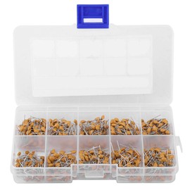 500pcs 10 Values 50V 1nF 68nF Monolithic Ceramic Capacitor Assorted Kit, Compact and High Capacitance, Transparent Box Pack, Assortment for Electronic Enthusiasts